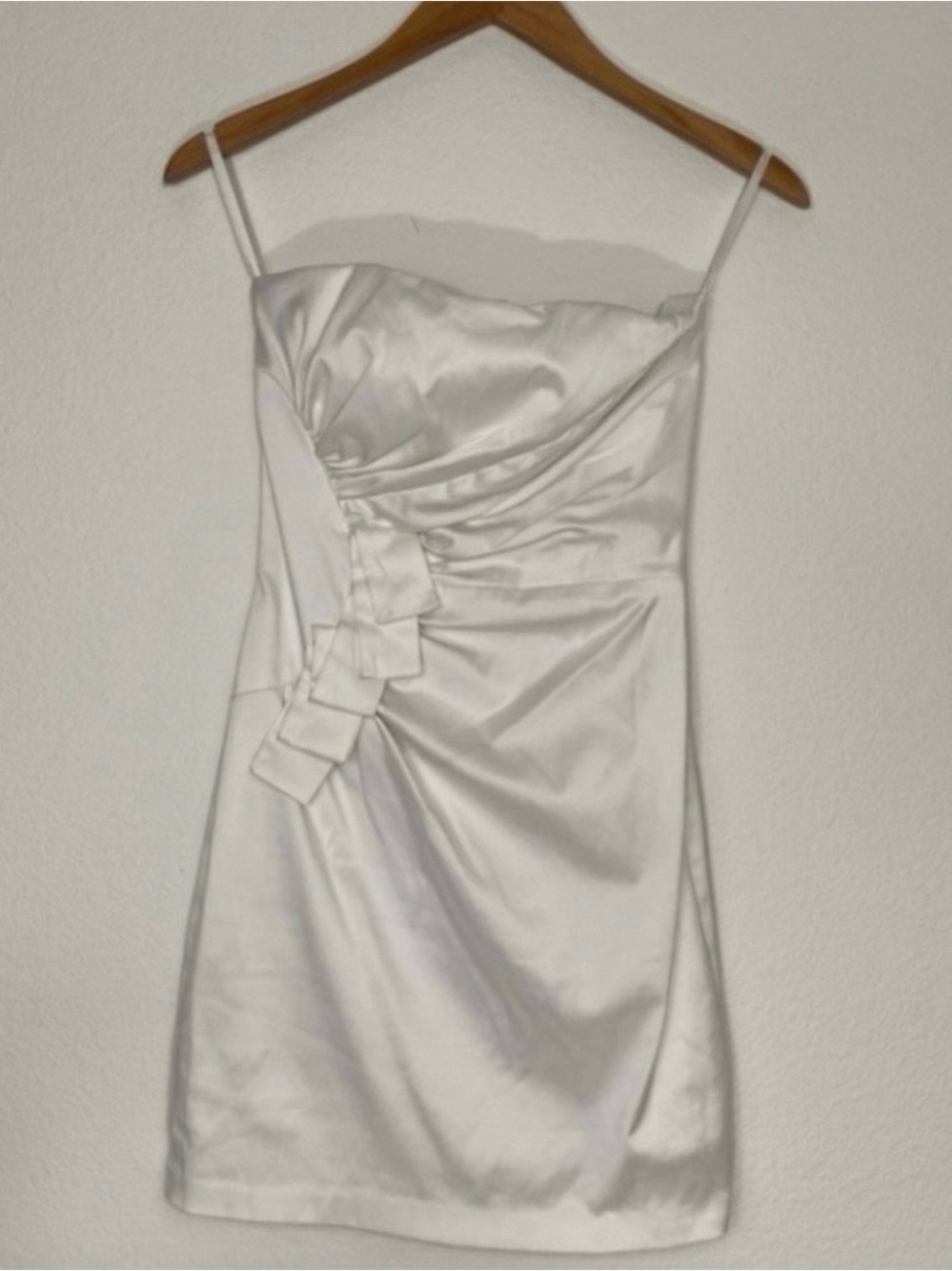 Vintage Jessica McClintock x Gunne Sax Ivory Strapless Ruche Mini Dress Size 3